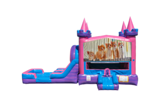Kitty Cats Lucky princess combo Double Lane Wet/Dry with Bounce House 