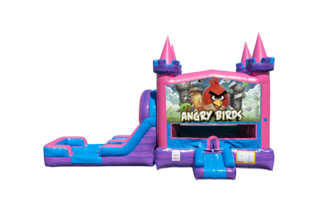 Angry Birds Lucky princess combo Double Lane Wet/Dry with Bounce House 