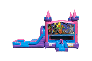 Halloween Lucky princess combo Double Lane Wet/Dry with Bounce House 