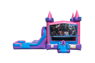 Monster Truck 2 Lucky princess combo Double Lane Wet/Dry with Bounce House 