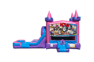 Monster Truck 1 Lucky princess combo Double Lane Wet/Dry with Bounce House 