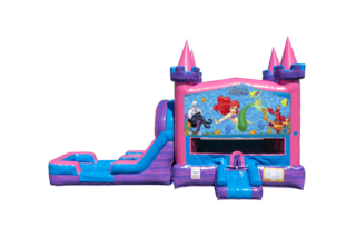 Little Mermaid Lucky princess combo Double Lane Wet/Dry with Bounce House 