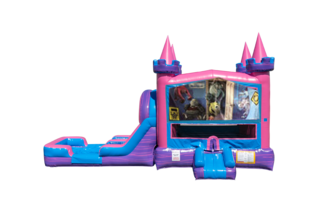 Monsters Inc Lucky princess combo Double Lane Wet/Dry with Bounce House 