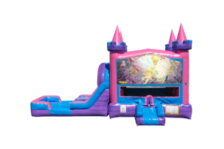 Tinkerbell Lucky princess combo Double Lane Wet/Dry with Bounce House 