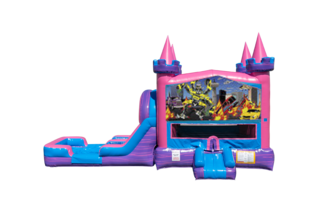 Trans Bots Lucky princess combo Double Lane Wet/Dry with Bounce House 