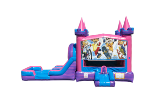 Rocket Power Lucky princess combo Double Lane Wet/Dry with Bounce House 