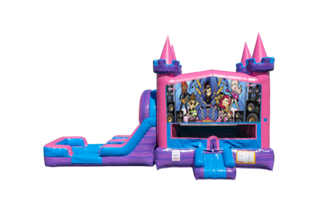 Rock Stars Lucky princess combo Double Lane Wet/Dry with Bounce House 