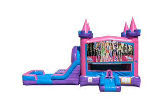 Super Girls Lucky princess combo Double Lane Wet/Dry with Bounce House 