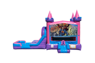 Superman Lucky princess combo Double Lane Wet/Dry with Bounce House 