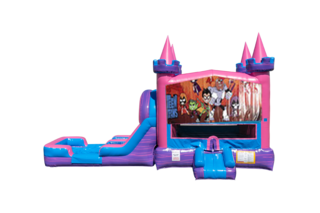 Teen Titans Lucky princess combo Double Lane Wet/Dry with Bounce House 