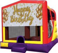 Happy Birthday Glitter 4in1 Bounce House Combo