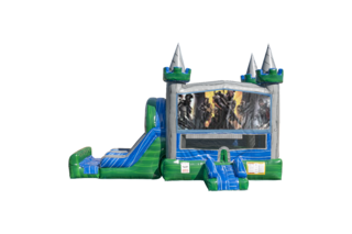 Call of Duty Emerald combo Double Lane Wet/Dry with Bounce House