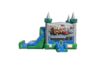 Cars Emerald combo Double Lane Wet/Dry with Bounce House