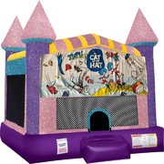 Cat in the Hat Inflatable bounce house with Basketball Goal Pink