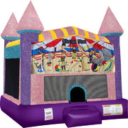 Circus Fun bounce house with Basketball Goal Pink