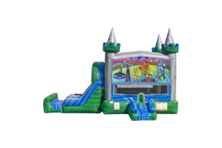 Circus Emerald combo Double Lane Wet/Dry with Bounce House