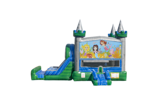 Mermaids Emerald combo Double Lane Wet/Dry with Bounce House