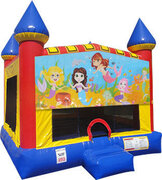 Mermaids Inflatable bounce house with Basketball Goal