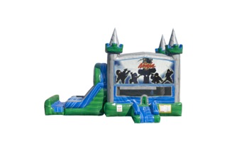 Ninjas Emerald combo Double Lane Wet/Dry with Bounce House