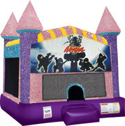 Ninjas Inflatable bounce house with Basketball Goal Pink