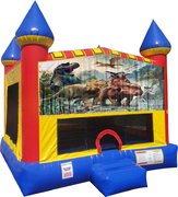 Dinosaurs 3 Inflatable bounce house with Basketball Goal