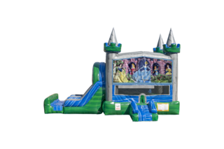 Disney Princess Emerald combo Double Lane Wet/Dry with Bounce House