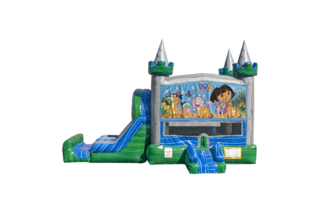 Dora Emerald combo Double Lane Wet/Dry with Bounce House