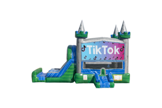 Tik Tok Emerald combo Double Lane Wet/Dry with Bounce House