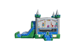Llama Emerald combo Double Lane Wet/Dry with Bounce House