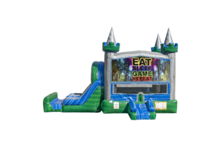 Eat, Sleep, Play Games Emerald combo Double Lane Wet/Dry with Bounce House
