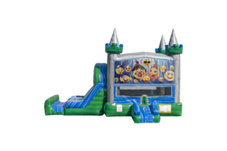 Emoji Emerald combo Double Lane Wet/Dry with Bounce House