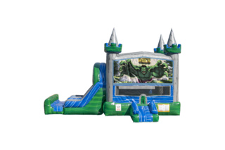 Hulk Emerald combo Double Lane Wet/Dry with Bounce House