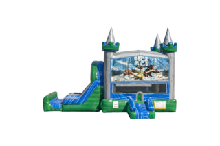 Ice Age Emerald combo Double Lane Wet/Dry with Bounce House