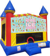 Ice Cream Inflatable bounce house with Basketball Goal