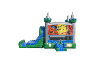 Incredibles Emerald combo Double Lane Wet/Dry with Bounce House
