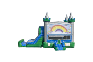 Rainbows Emerald combo Double Lane Wet/Dry with Bounce House