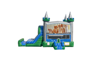 Kitty Cats Emerald combo Double Lane Wet/Dry with Bounce House