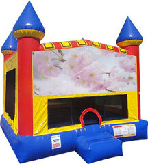 Flowers Inflatable Bounce house with Basketball Goal