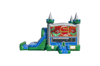 Ladybug Emerald combo Double Lane Wet/Dry with Bounce House