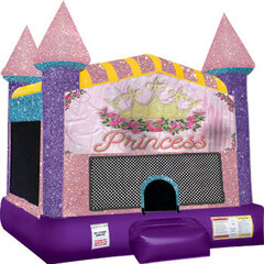 Princess Inflatable Bounce house with Basketball Goal Pink