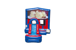 Cupcakes Ez front slide bounce house combo