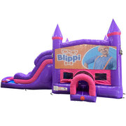 Blippi Dream Double Lane Wet/Dry Slide with Bounce House