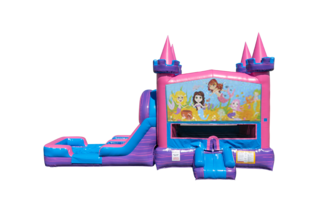 Mermaids Lucky princess combo Double Lane Wet/Dry with Bounce House 