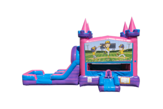 Baseball Lucky princess combo Double Lane Wet/Dry with Bounce House 