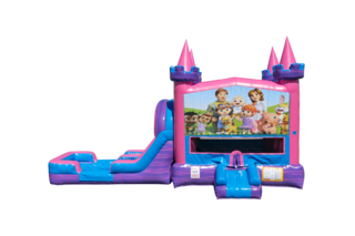 CoComelon Lucky princess combo Double Lane Wet/Dry with Bounce House 