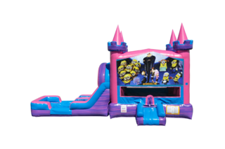Despicable Me Lucky princess combo Double Lane Wet/Dry with Bounce House 