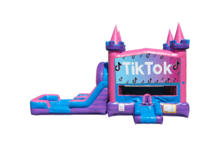Tik Tok Lucky princess combo Double Lane Wet/Dry with Bounce House 