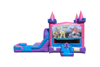 Transformers Lucky princess combo Double Lane Wet/Dry with Bounce House 