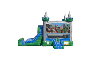 Minecraft Emerald combo Double Lane Wet/Dry with Bounce House