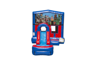 Minecraft EZ front slide bounce house combo